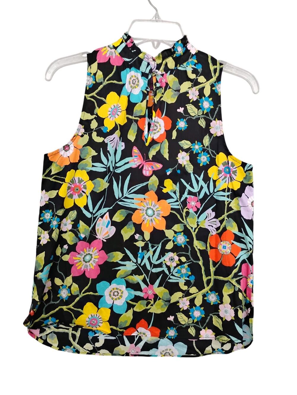 J. Crew X Liberty Floral Print Blouse Size 2 100% Cotton Sleeveless Mock Neck